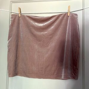Velour Express Mini Skirt, Size XL, Ice Pink